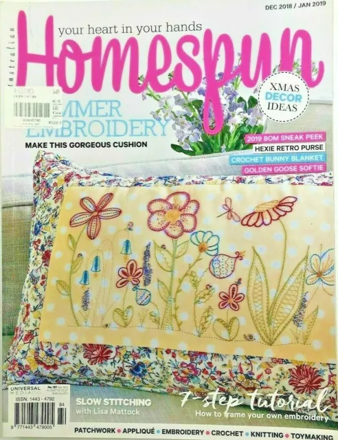 Homespun Magazine No 187 Embroidery Stitchery Quilting Patchwork Crafts