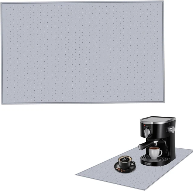 STOUCLA Silikon Matte Für Kaffeemaschine - 48x30cm Mit Körnchen-Oberfläche, Grau