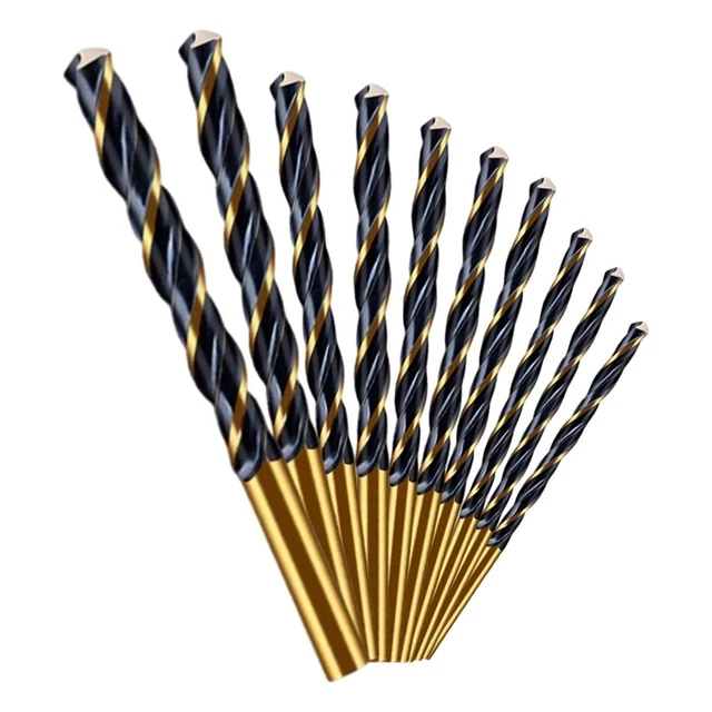 Forets HSS Extra-longs 200 Mm - Lot De Diamètres 2 à 10 Mm - Pour Métal, Bois, Plastique, Acier Inox - Double Rainure
