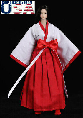 1/12 Japanese Kimono Miko Dress Set For 6" TBLeague Female T01 T03 Figure USA