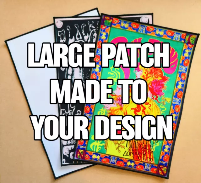 LARGE Custom Printed Iron/Sew On Patch Made To Order Personalised Back Patch