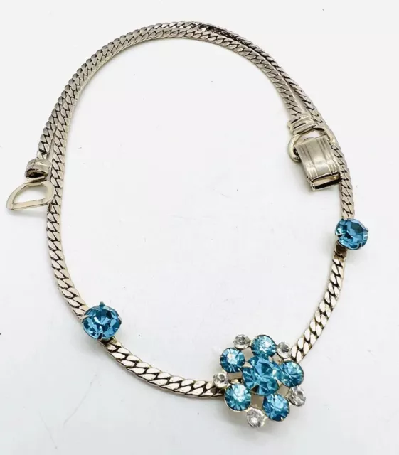 CORO Pegasus Aquamarine & Clear Rhinestone Necklace Signed Vintage Jewelry CORO Pegasus Aquamarine & Clear Rhinestone Necklace Signed Vintage Jewelry