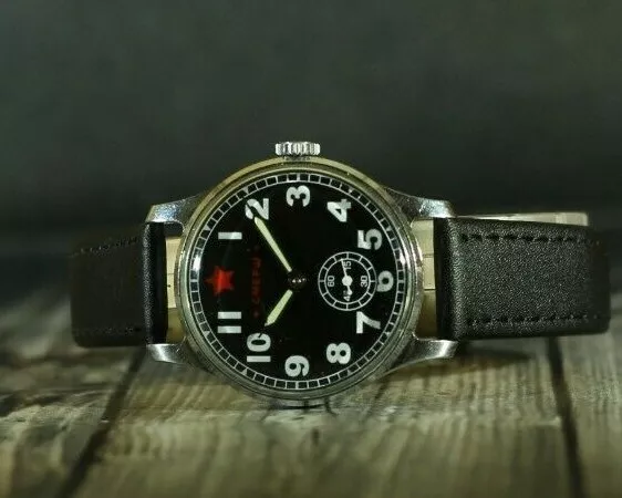 Wrist Watch Pobedа Red Star Smersh Mens Vintage Soviet Mechanical USSR Warranty 3