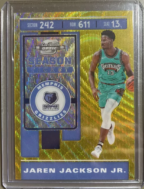 2019-20 Panini Contenders Optic JAREN JACKSON JR. Season Ticket Gold Wave Prizm