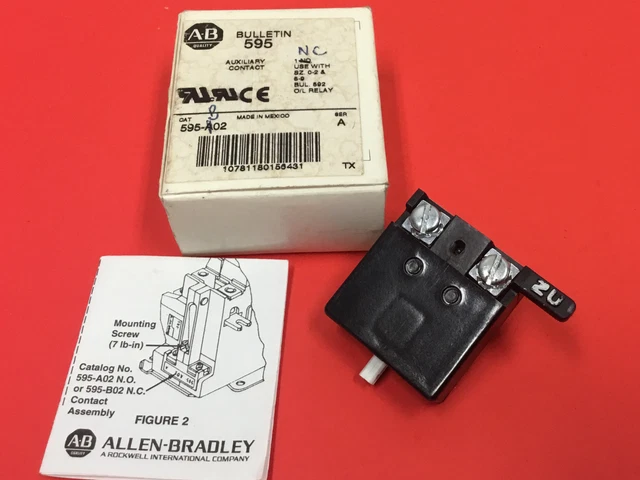 Allen-Bradley - Catalog #595-B02 - Auxiliary Contact Accessory - NEW