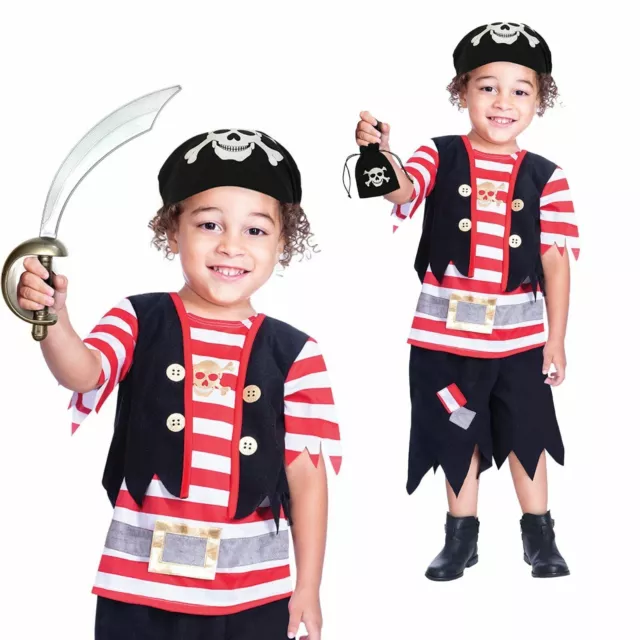 Niños Envío Primer Oficial Pirata Carnaval Día Disfraz Marinero de Cubierta Niña