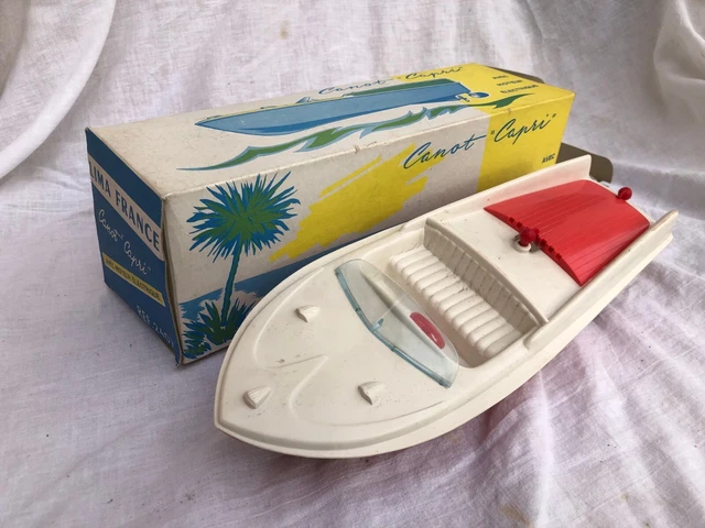 Vieux Bateau Mécanique Pour Bassin CLIM Réf 408 – Jouet Ancien NEUF En Boîte, Fabriqué En RDA