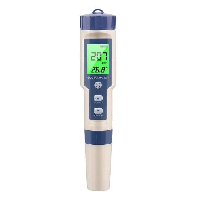 Digital pH Meter with ATC pH Tester, 5 in 1 pH TDS EC Temp 0.01 Resolution Highn