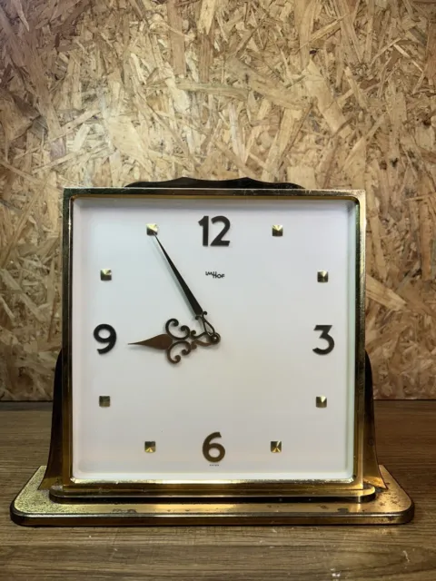 Péndulo Reloj de Mesa Imhof Mecánico Suizo, Arte Deco ,Bronce Y Latón