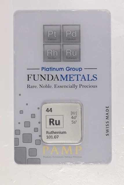 PAMP Suisse .999 Fine 1/2oz Ruthenium Bar sealed Original Packaging