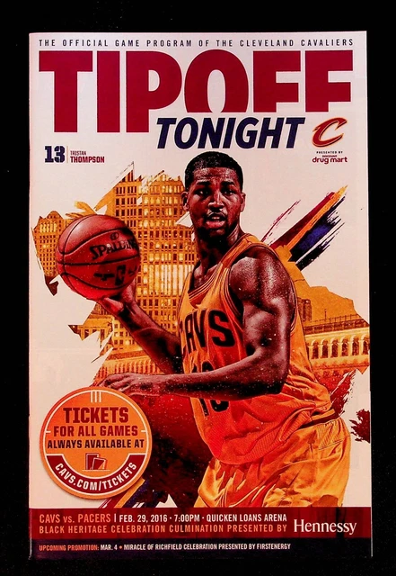 Cleveland Cavaliers Indiana Pacers NBA Game Program 2016 Championship Season