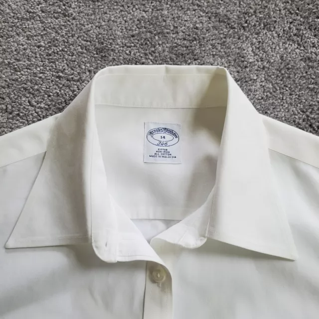 BROOKS BROTHERS SHIRT womens 14 White Button Up Sleeveless Fitted ...