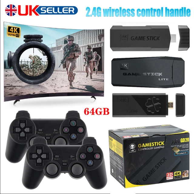 WIRELESS 4K HDMI TV Game Stick Console 40000 Built in Games 2 Wireless 4k hdmi tv game stick console 40000 built in games 2