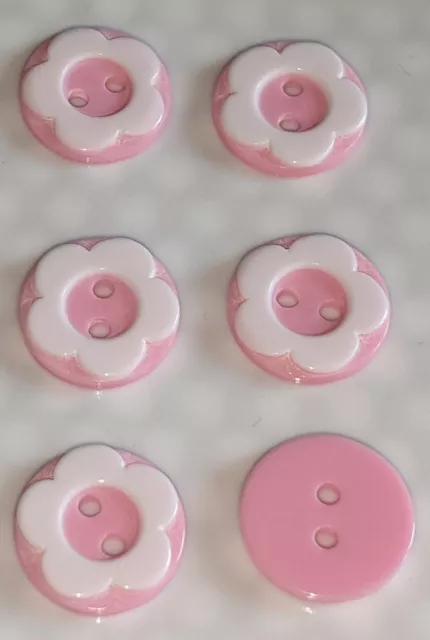 6 & 8pc Packs 13-23mm Flower & Plain Wooden Buttons for Sewing