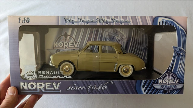 Modèle Réduit Renault Vintage Norev Renault Dauphine 1958 Beige 1/18 – Miniature Métal – Collection Française Vintage