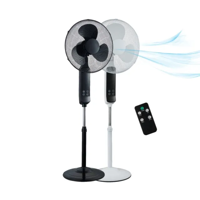 16" ELECTRIC OSCILLATING PEDESTAL AIR COOLING FAN WITH REMOTE 16 in STANDING FAN