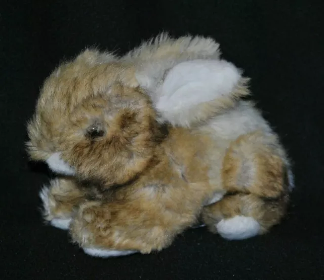 Peluche doudou lapin lièvre NOUNOURS beige blanc marron 20 cm de long TTBE