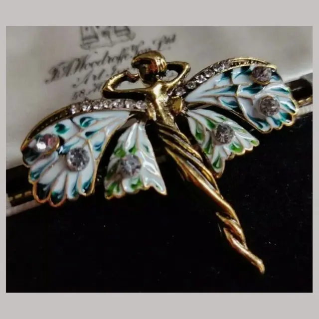 New! Retro Art Nouveau style fairy brooch shawl pendant jewelry gift
