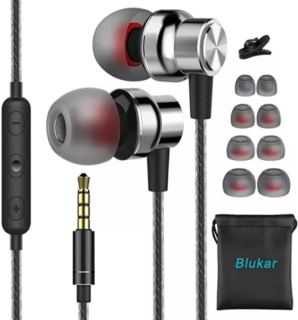 Blukar Écouteurs Intra-Auriculaires, Écouteurs Intra-Auriculaires Filaires