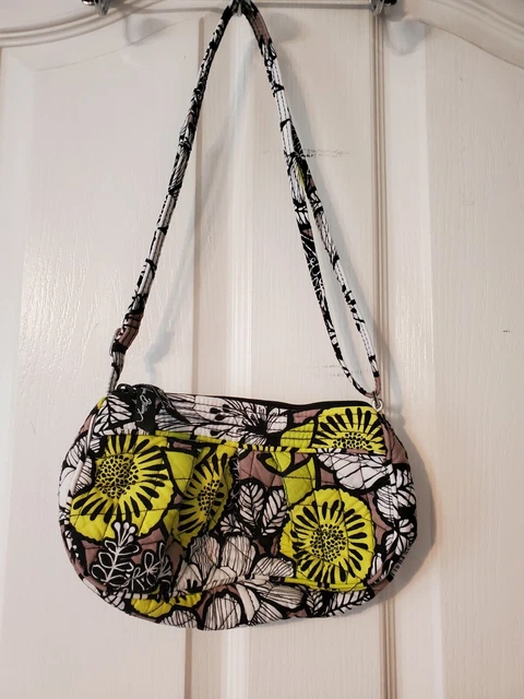 Vera Bradley Small Purse Baroque Black Yellow  Floral Shoulder Bag