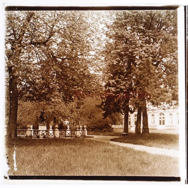 Château de Fontainebleau Fontaine de Diane FRANCE c1900 Photo Plaque Stereo