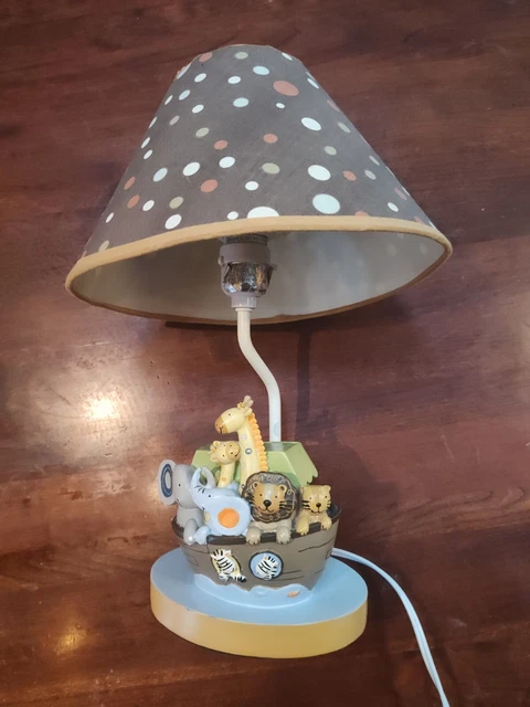 Lambs & Ivy Noah's Ark Nursery Lamp with Polk-a-Dot Shade