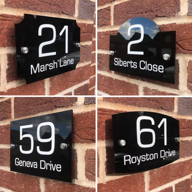 House Sign Plaques Door Number Sign Personalised Acrylic Number Plate Street