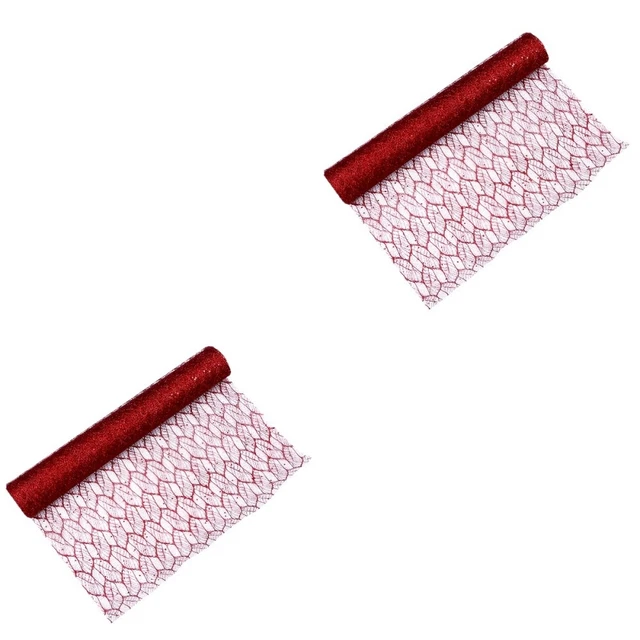 2x Geschenk Verpackung Band Tüll Tuch Spool Tutu Tüll Band