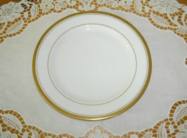 Vintage Syracuse China O.P.CO. OLD COLONY Ivory Gold Bands 6 1/2" Plate ~