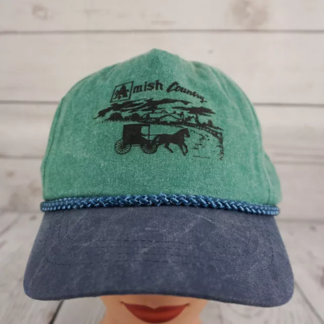 Amish Country Hat Green Snapback Baseball Cap Pre Owned Vintage ST35