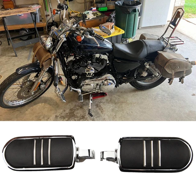 Passenger Foot Peg Mounts For Harley Sportster Iron 883 Forty Eight 2014-2022 - Black Aluminum