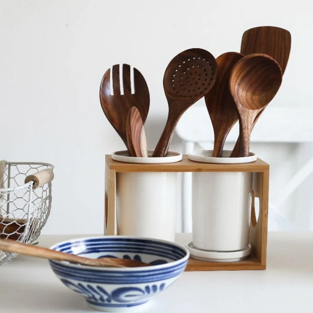 Löffel Holzlöffel Suppe Geschirr Holz Köpfen Turner Küchenkochgeschirr