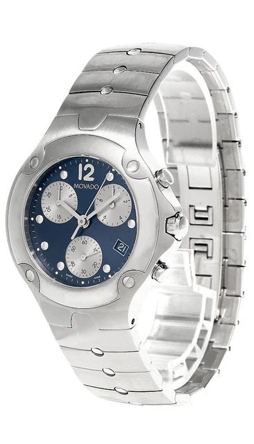 Orologio Da Uomo Movado Sports Edition Cronografo Quadrante Blu Acciaio 0605154