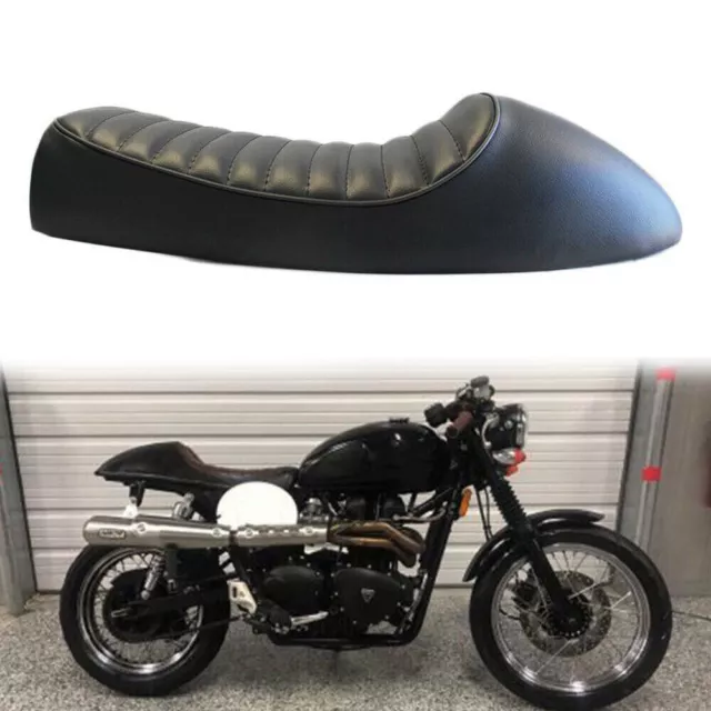 Motorcycle Black Cafe Racer Seat Hump Saddle Fit For Harley Honda Suzuki Yamaha