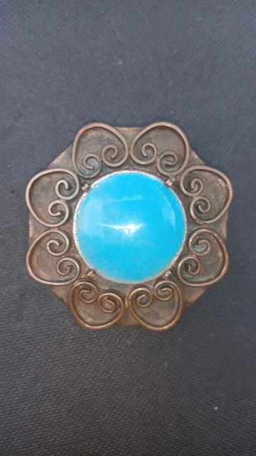 Broche Vintage Art Déco De Jean Augis - Bronze Argenté - Made In France - Occasion