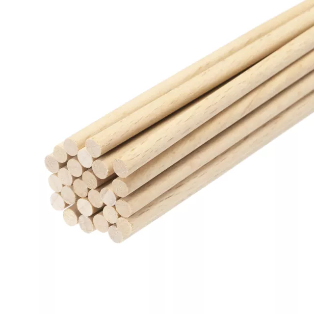 25pcs Round Wood Sticks 2"x6" Dowel Rod Unfinished Hardwood Stick Craft Twigs