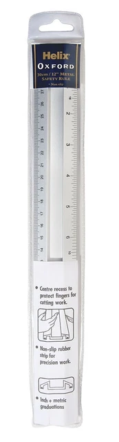 Règle Aluminium 30 Cm Helix – Poignée De Sécurité Antidérapante – Double échelle Métrique Et Impériale