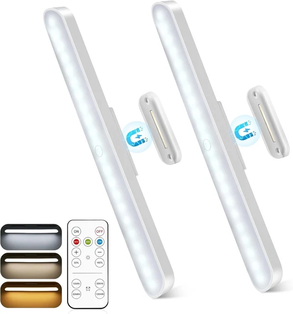 UNDER KITCHEN Lights with Remote Control,2 Pack 2500mAh