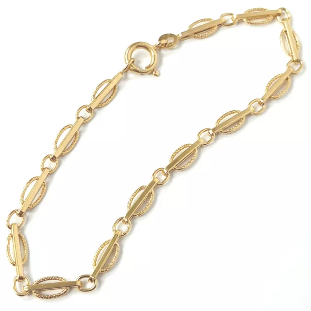 9ct Gold Ladies Bracelet UK Hallmarked Fancy Style 4.4mm Wide 2.8g 7.5 Inches