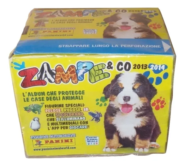 Animal World 2013-14 Box 50 Packs Stickers Panini Zampe