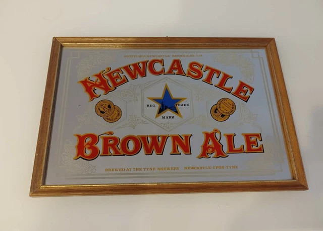 Newcastle Brown Ale Advertismen - Vintage Mirror Picture - 30x19cm