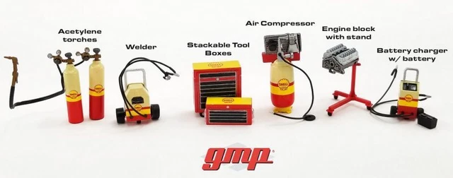 Werkstatt Set / Shop Tool Set 8-Teilig / 8 pieces - SHELL OIL - GMP 1:43