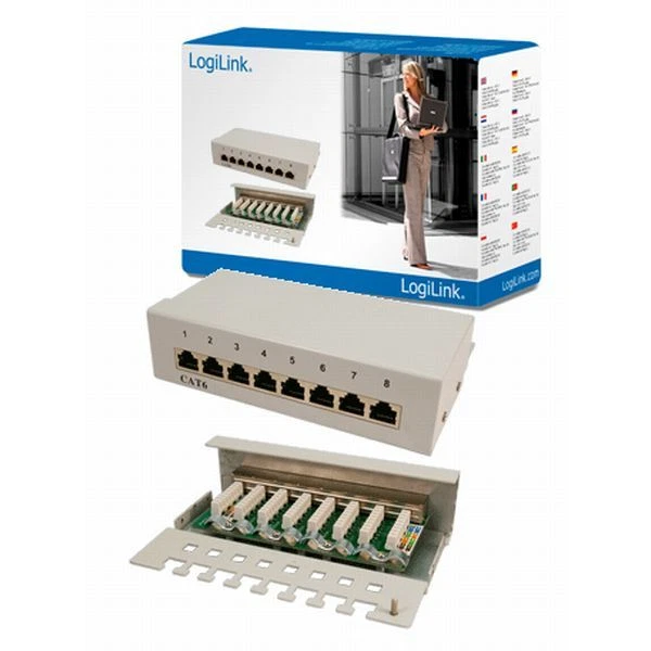 Kwobile Patch Panel 8 Porte - Pannello Patch Reti Categoria 6 Distributore Cat6 Con Cavo Per - Foto 3
