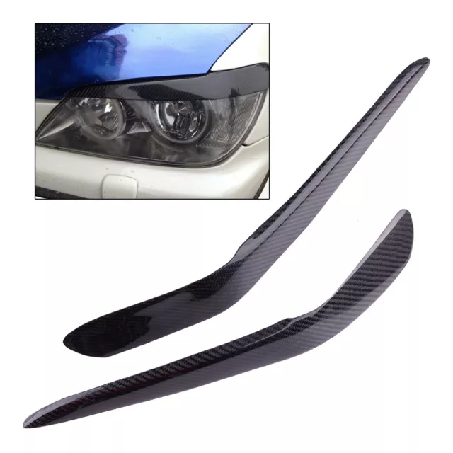 Pair L+R Headlight Eyebrow Cover Carbon Fiber Fit for Lexus IS200/300 1998-2005