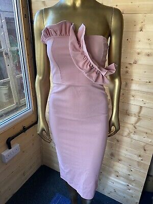 Girls On Film ladies Bodycon Strapless Pink Dress. BNWT! Stunning. Size 16