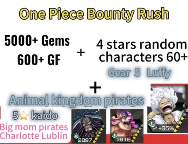 GLOBAL - Android][INSTANT] 5000+ Gems ONE PIECE Bounty Rush Starter R –  Skye1204 Gaming Shop