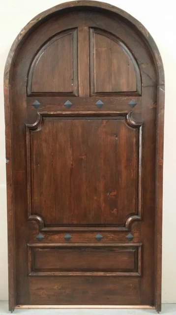 Rustic Spanish reclaimed lumber arched top door solid wood storybook castle