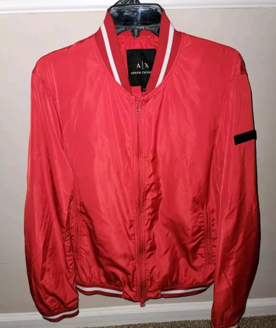 A|X Armani Exchange Men's Blouson Jacket Full Zip, Red, Size M