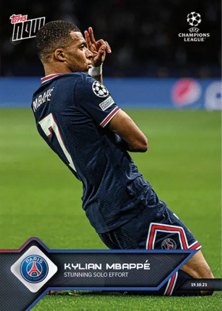 ➠ Topps Now Champions League 2021/22 #49 Kylian Mbappe - PSG Paris Saint-Germain