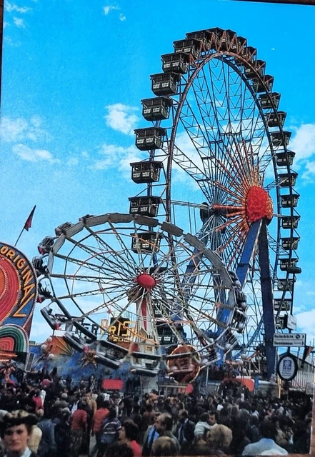AK München Oktoberfest Riesenrad Postkarte Stempel!
